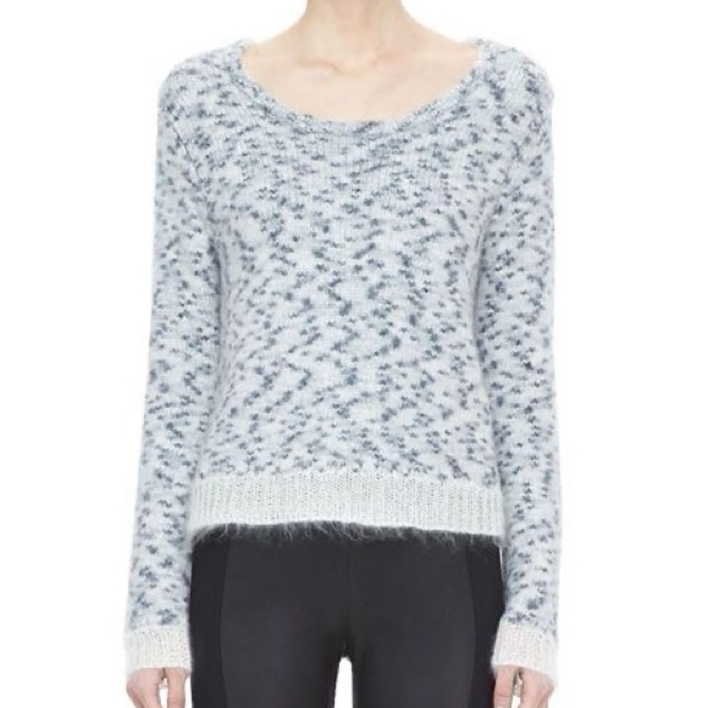 Rag & Bone Jayda Knit Pullover Sweater. Patterned knit, contrast hem&cuffs L NWT